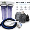 aquaLife Dual Canister Media Reactor Bundle kit with Sicce Pump