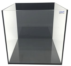 Pure Iconic Black Pearl 7.13 Gallon (LI) Ultra Clear Aquarium 11.8x11.8x11.8" - Black back & Black silicone
