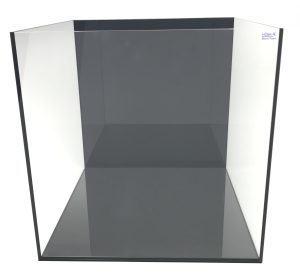 Brilliant Iconic Black Pearl 25 Gallon (LI) Ultra Clear Aquarium 18" x 18" x 18" - Black back & Black silicone