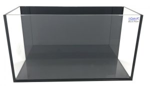 Serene Baby Iconic Black Pearl 1.5 Gallon (LI) Ultra Clear Aquarium 11.8" x 4.3" x 6.7" 30x11x17cm - Black back & Silicone wi