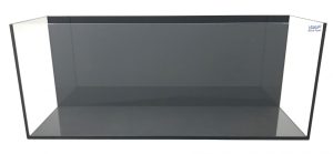 Serene Little Iconic Black Pearl 7.2 Gallon (LI) Ultra Clear Aquarium 23.6" x 7.5" x 9.4" - Black back, Blk silicone, thin ma