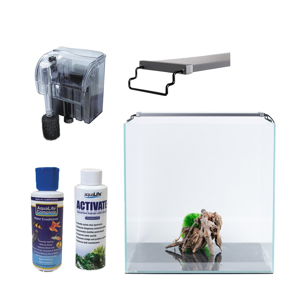 Mr Aqua Pure 7.13 Gallon Cube Aquarium 11.8 x 11.8 x 11.8 with aquarium, light and filter<br/>** 1 - MRA123-Pure 7.13 Gal. C